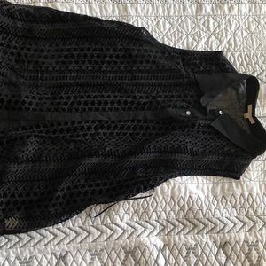 Sheer black button down shirt